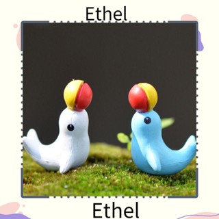 Ethel1 ฟิกเกอร์ปลาโลมา พลาสติก เรซิน สีฟ้า ขาว DIY อุปกรณ์เสริม สําหรับตกแต่งกระถางต้นไม้ 12 ชิ้น