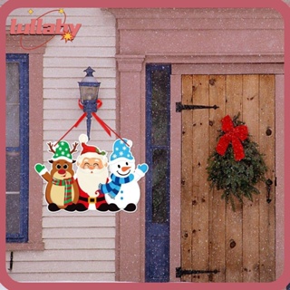 Lullaby ธงแบนเนอร์ ลายการ์ตูนซานตาคลอส สโนว์แมน แขวนตกแต่งต้นคริสต์มาส ประตู 1 ชิ้น 3 ชิ้น