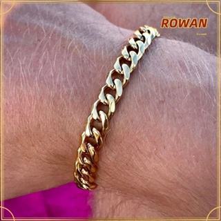 Rowans สร้อยข้อมือสเตนเลส โซ่กว้าง 3 5 7 มม. ของขวัญ สําหรับผู้ชาย