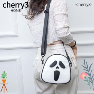 Cherry3 กระเป๋าสะพายข้าง หนัง PU ลายการ์ตูนผี ความจุสูง สําหรับผู้หญิง