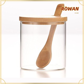 Rowans โหลแก้วไม้ไผ่ 3.4*3.1 นิ้ว สําหรับใส่เครื่องปรุงรส