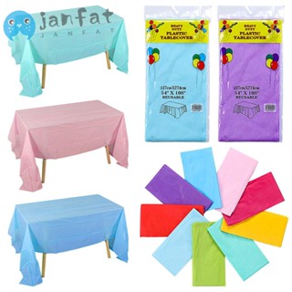 Janfat ผ้าปูโต๊ะพลาสติก แบบหนา สีพื้น สําหรับงานแต่งงาน ปาร์ตี้