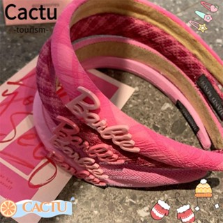 Cactu ที่คาดผม สีชมพู ที่คาดผม ตุ๊กตาบาร์บี้ น่ารัก การ์ตูน ของขวัญ เครื่องประดับผม แฟชั่น ที่คาดผมผู้หญิง