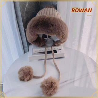 Rowans หมวกผ้าพันคอ ผ้ากํามะหยี่ขนนิ่ม แบบหนา กันลม อบอุ่น แฟชั่น สําหรับขี่จักรยาน เล่นสกี