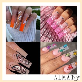 Alma เก๊กฮวยปลอม ทรงสี่เหลี่ยม สีสันสดใส สําหรับตกแต่งเล็บ DIY