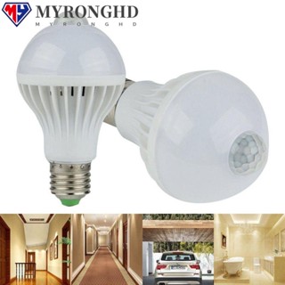 Myronghd หลอดไฟอัจฉริยะ 5W 7W 9W เซนเซอร์เสียง สีขาว ประหยัดพลังงาน ความไวสูง