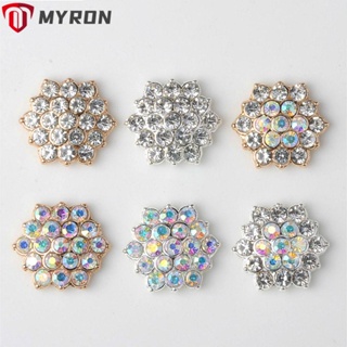 Myron กระดุมพลอยเทียม รูปดอกไม้ เกล็ดหิมะ เครื่องประดับศีรษะ DIY