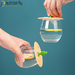 Buttterfly 2 ชิ้น ฝาแก้ว ที่ถอดออกได้ กระบองเพชร กันรั่ว กันฝุ่น ที่วางโทรศัพท์มือถือ ฝาครอบแก้ว