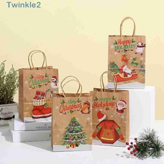 Twinkle ถุงกระดาษใส่ขนม ลายเกล็ดหิมะ คริสต์มาส DIY 10 ชิ้น