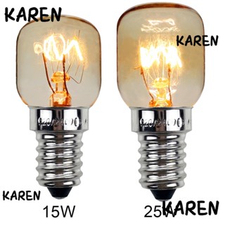 Karen หลอดไฟทังสเตน E14 ทนความร้อน สีขาวอบอุ่น สําหรับเตาอบ