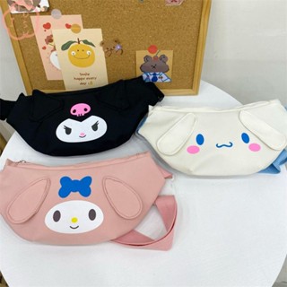 Mioshop กระเป๋าคาดอก ลายการ์ตูนอนิเมะ Cinnamoroll Kuromi ใส่โทรศัพท์มือถือได้ สําหรับนักเรียน