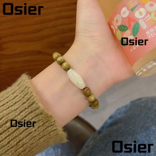 Osier1 สร้อยข้อมือลูกปัด หินจันทน์ ปรับได้ สไตล์จีน แฟชั่นสําหรับผู้หญิง