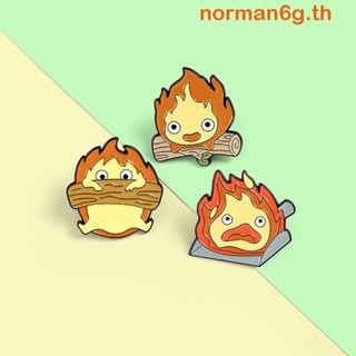 Anorman เข็มกลัด รูปการ์ตูน Calcifer Badge ของเล่นสําหรับเด็ก