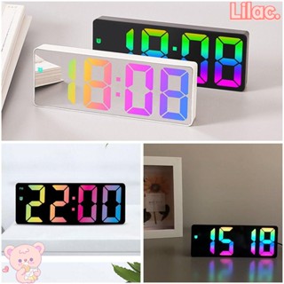 Lilac นาฬิกาปลุกดิจิทัล LED บอกอุณหภูมิ ปฏิทิน บอกตัวเลข มีไฟกลางคืน