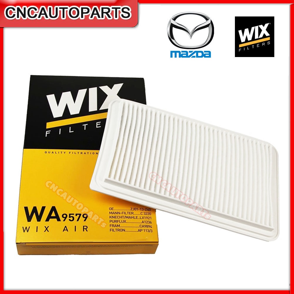 WIX กรองอากาศ Mazda2 เครื่อง1.5 ปี2009-2014 / Mazda3 เครื่อง1.6 ปี2004-2014 [รหัสแท้ZJ0113Z40 TT] WA
