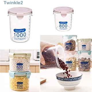 Twinkle กล่องซีลพลาสติกใส 3 สี ความจุขนาดใหญ่ 2 ชิ้น สําหรับถนอมอาหาร