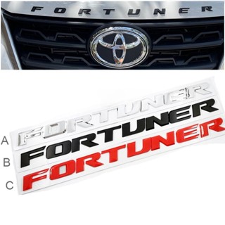 1 x ABS Fortuner ตัวอักษร รถ ด้านหน้า ฮู้ด ตราสัญลักษณ์ สติกเกอร์ โลโก้ รูปลอก สําหรับ TOYOTA Fortuner