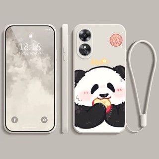 เคส OPPO A58 A98 A17 A17K RENO 8T 4G 5G เคสโทรศัพท์มือถือแบบนิ่ม กันกระแทก ลายแพนด้านําโชคน่ารัก สําหรับ