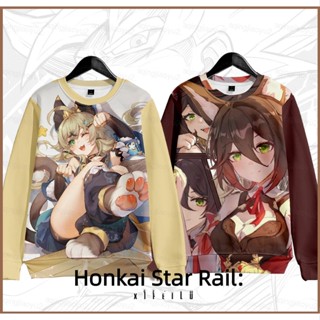 Hqy2 เสื้อกันหนาวแขนยาว มีฮู้ด ลายคอสเพลย์อนิเมะ Tingyun Kirara Genshin Impact 3D โอเวอร์ไซซ์ แฟชั่น สําหรับทุกเพศ