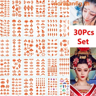 Anorman สติกเกอร์รอยสักชั่วคราว ลายดอกไม้ สไตล์โบราณ กันน้ํา สําหรับผู้หญิง 30 แผ่น ต่อชุด