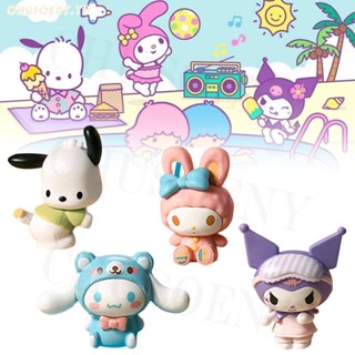 ชุดกล่องสุ่ม ฟิกเกอร์ตุ๊กตา Sanrio Kawaii Kuromi Cinnamoroll My Melody ของขวัญแฟนคลับ