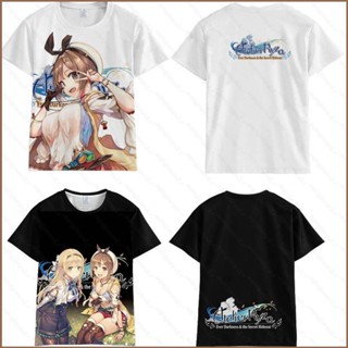 Hqy2 เสื้อยืดแขนสั้น พิมพ์ลายอนิเมะ Atelier Ryza Ever Darkness &amp; The Secret Hideout The Animation 3D สําหรับผู้ชาย