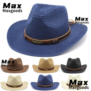 Maxg หมวกฟาง หมวกคาวบอย ฤดูร้อน หมวก Fedoras หมวกแจ๊ส หมวกชายหาด หมวกฟางผู้หญิง