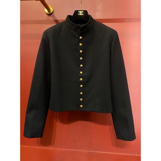 ♥ เช็คสินค้าก่อนสั่ง CELINE MILITARY JACKET IN DIAGONAL WOOL เสื้อคลุม ผ้าวูล สวยมาก แต่งกระดุมหน้า ซับใน ซีลีน เซลีน