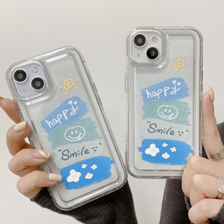 Yiki|เคสโทรศัพท์มือถือแบบนิ่ม TPU ลายภาพวาดสีน้ํามัน รูปหน้ายิ้ม สีฟ้า สําหรับ Huawei Nova Y90 Y70 11 Pro 11 10SE 10 9 8 7 Pro 10 9SE 9 8SE 8 7SE 7 7i 6SE 5T 3i