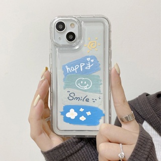 Yiki|เคสโทรศัพท์มือถือแบบนิ่ม TPU ลายภาพวาดสีน้ํามัน รูปหน้ายิ้ม สีฟ้า สําหรับ Huawei Honor X9A X9 X8 X7 X5 X40 X20 X10 X30i X30 X50i X40 GT