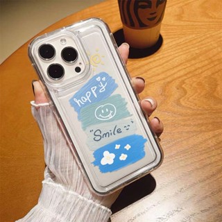 Yiki|เคสโทรศัพท์มือถือแบบนิ่ม TPU ลายภาพวาดสีน้ํามัน รูปหน้ายิ้ม สีฟ้า สําหรับ OPPO Find X6 Pro X6 X5 Pro X5 Lite X5 X3 Pro X3 F21S F21 Pro F19 F17 Pro F12 F11 Pro F11 F9 Pro