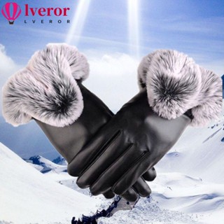 Lveror ถุงมือ ผ้าแคชเมียร์ บุกํามะหยี่ แบบหนา ให้ความอบอุ่น