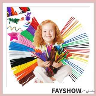 Fay 100 ชิ้น สุ่มสี ท่อทําความสะอาด สร้างสรรค์ DIY การศึกษา วัสดุ Montessori Chenille