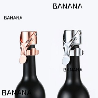 Banana1 จุกปิดขวดไวน์แดง สเตนเลส 3.75 นิ้ว สีโรสโกลด์ ใช้ซ้ําได้ สีเงิน และสีโรสโกลด์ 2 ชิ้น