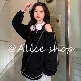 Alice  เสื้อผ้าผู้ญิง แขนยาว เสื้อฮู้ด คลุมหญิง สไตล์เกาหลี แฟชั่น  ทันสมัย สวยงาม สไตล์เกาหลี Chic A98J24R 36Z230909