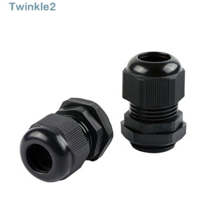 Twinkle กริปสายไฟไนล่อน พลาสติก สีดํา 1/2 นิ้ว NPT IP68 กันน้ํา สําหรับบ้าน สวน กลางแจ้ง 10 ชิ้น