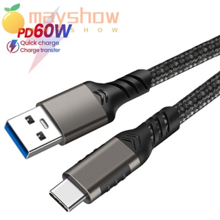 Mayshow สายเคเบิลฮาร์ดดิสก์ Type-C USB C 3A PD 60W QC 3.0 ชาร์จเร็ว