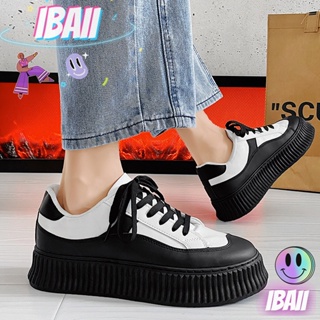 IBAII.  รองเท้าลำลองสีขาวสไตล์สปอร์ตลำลอง INS พื้นหนาแบบใหม่