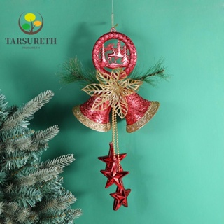 Tarsureth จี้กระดิ่งพลาสติก รูปดาวห้าแฉก สีแดง หรูหรา สําหรับแขวนตกแต่งต้นคริสต์มาส