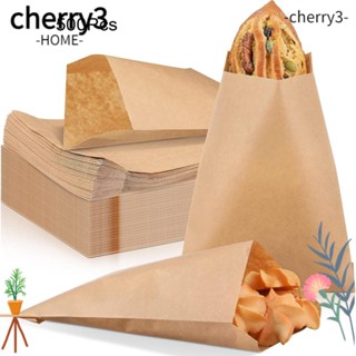 Cherry3 ถุงกระดาษใส่ขนม คุกกี้ ขนมปัง กึ่งใส ขนาด 4.72x6.3 นิ้ว 500 ชิ้น