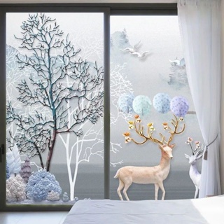 Hot Sale# frosted elk doors and windows household glass stickers transparent opaque shading film bathroom bathroom anti-peep anti-exposure 8.26Li