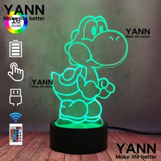 Yann1 โคมไฟตั้งโต๊ะอะคริลิค LED ABS ลายการ์ตูน 16 สี พร้อมรีโมตคอนโทรล สําหรับตกแต่งบ้าน