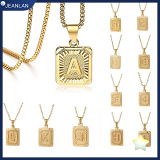 Jeanlan จี้ตัวอักษร A-Z ทอง 14K 26 ตัว หรูหรา เครื่องประดับแฟชั่น สําหรับผู้ชาย ของขวัญ ปาร์ตี้