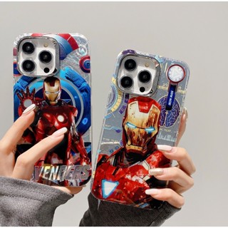 ใหม่! เคสมือถือ Iron Man เคสมือถือสำหรับ iPhone 15 Pro max อะนิเมะ14 Pro การ์ตูน13กรอบนิ่ม12เคสมือถือกันกระแทก