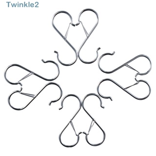 Twinkle ตะขอ S โลหะ รูปตัว S กันตก กันสนิม สีเงิน สําหรับห้องครัว 12 ชิ้น