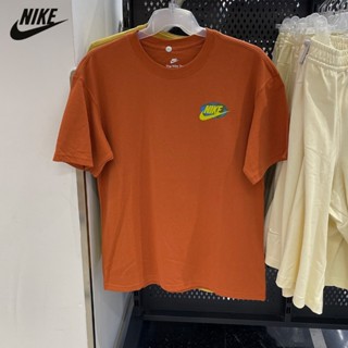 Nike ของแท้ 100% เสื้อยืดคอกลม แขนห้าส่วน ผ้าถัก พิมพ์ลายแนวสตรีท ระบายอากาศ ใส่สบาย สําหรับผู้ชาย