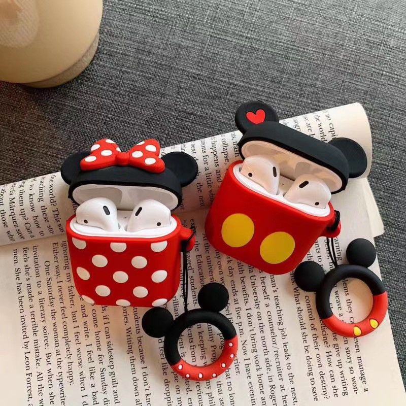 เคสหูฟังบลูทูธไร้สาย ซิลิโคน ลายการ์ตูนมิกกี้ มินนี่เมาส์ สําหรับ Airpods 3 1 2