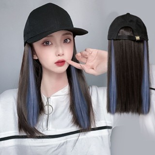 Hot Sale# wig hat all-in-one womens short hair new baseball cap Korean style all-match fashion online red wave head womens full head set 8cc