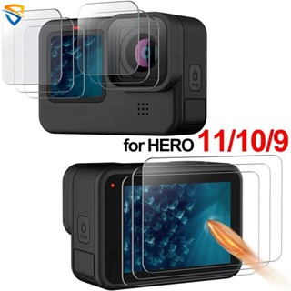 ใหม่ ฟิล์มกระจกนิรภัยกันรอยหน้าจอ เลนส์กล้อง HD บาง ทนทาน เรียบง่าย สําหรับ GoPro Hero 9 10 11