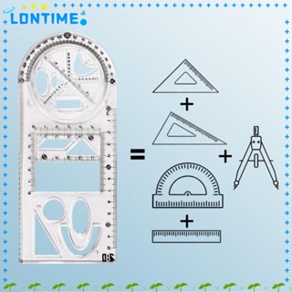 Lontime ไม้บรรทัด รูปทรงเรขาคณิต สําหรับวาดภาพคณิตศาสตร์ สํานักงาน โรงเรียน